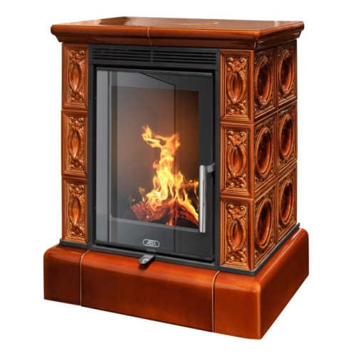 Kachlová kamna ABX Helvetia exklusive kachlový sokl, Hnědá